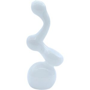 LA Pipes Ivory Sherlock Glass Sherlock Bubbler Pipe 6"