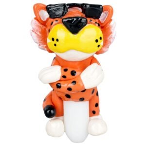 Cheezy Cheetah Enamel on Glass Hand Pipe - 5.5"