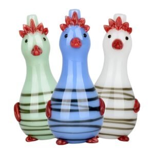 A Fowl Most Friendly Glass Hand Pipe - 4.5" / Colors Vary
