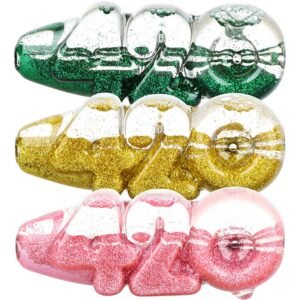 Glitter 420 Glycerin Glass Hand Pipe - 4.25" / 4ct